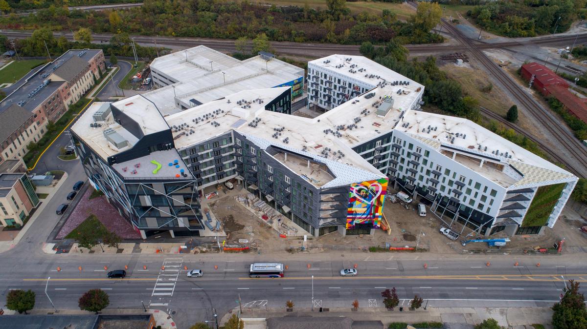 Aerial photograph of Gravity 2.0 development under construction
